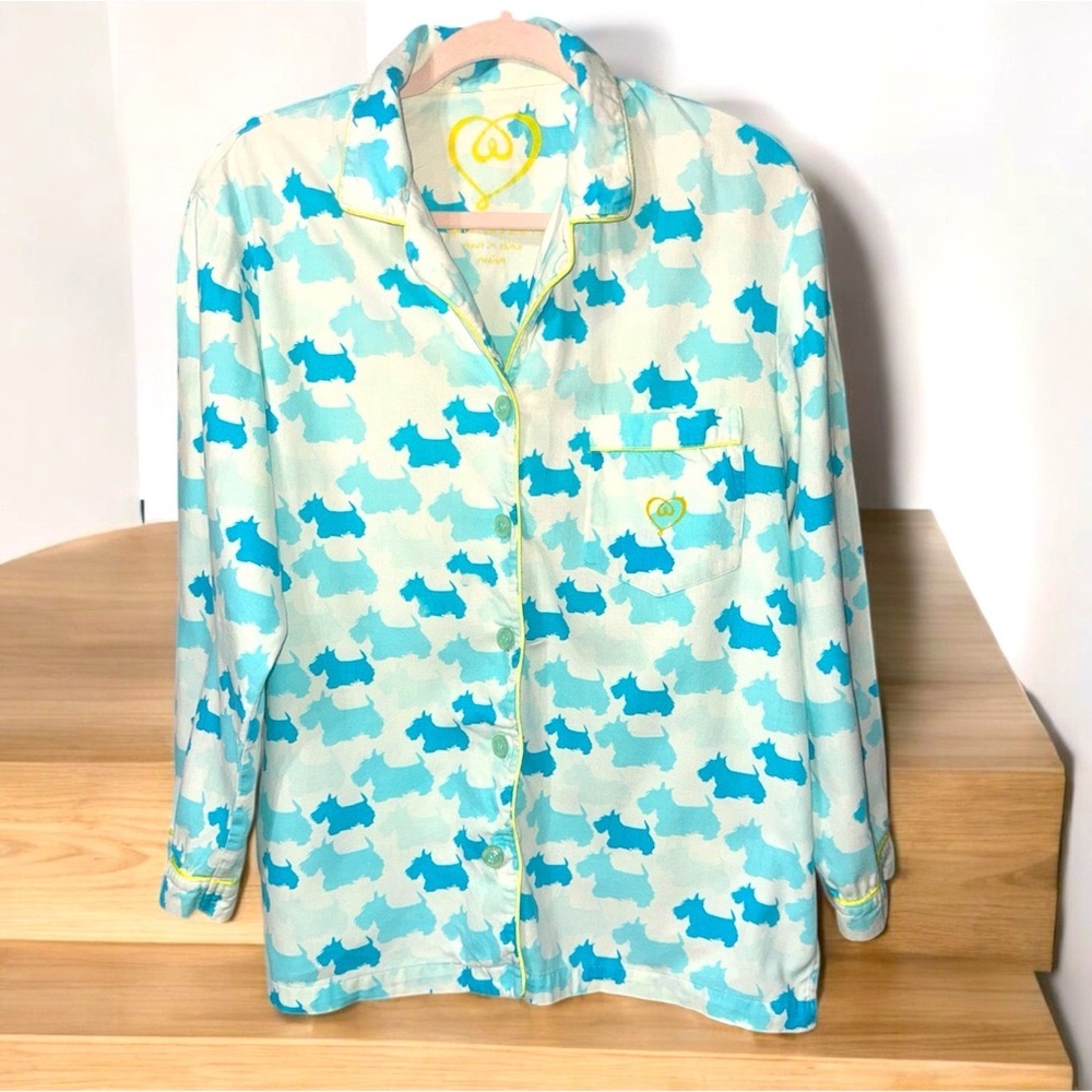 Victorias Secret AFTER PARTY Flannel
Pajama Top  SCOTTIE DOGS Size Medium‎